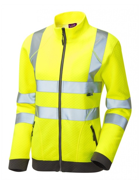 Leo Hollicombe Women's Zipped Sweatshirt Yellow High Visibility